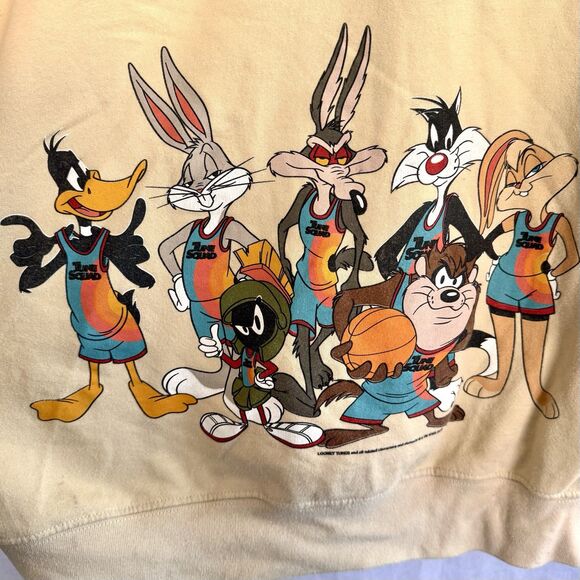 Looney Tunes Space Jam Tune Squad Hoodie Sweatshirt Bugs Cream Tan Size Unknown - Picture 10 of 16